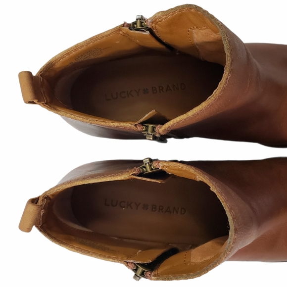 Lucky Brand Basel 6.5 M Cognac Zipper Ankle Boot - Picture 2 of 9